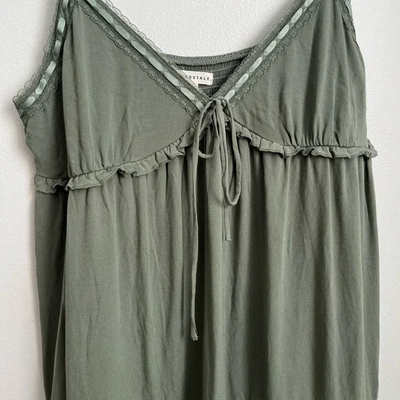 Aeropostale Olive Solid V-Neck Lace-Trimmed Babydoll
Slip Dress - Picture 3 of 13